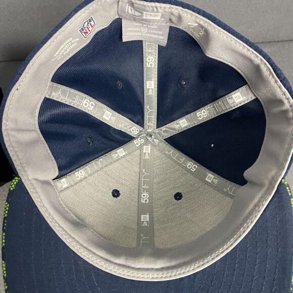 Seattle Seahawks Hat Men's 7.5 New Era 6-Panel Baseball Navy Green Football NFL - Picture 13 of 13